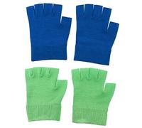 PENIKOKO 2 Guantes Hidratantes de Gel sin Dedos para Mujer Cuidado de Manos Reutilizables y Cómodos Protección Nocturna contra Seca y Agrietada de Verde y Azul