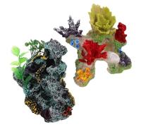 PENIKOKO 2 Piezas Coral Reef Aquarium Decor de Resina Realista Adornos Simulados para Peceras Escenario de Paisaje Marino Decoración Artificial para Hábitat de Peces