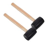 PENIKOKO 2 Piezas Mazo de Goma Pequeño 2 Piezas Mango de Madera para Camping, Instalación de Suelos y Carpintería, Herramienta Manual Portátil Cabeza de Goma Suave para Trabajos Delicados
