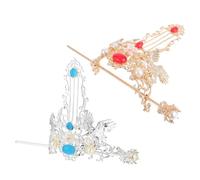 PENIKOKO 2 Piezas Palillos para Pelo Chinos con Emblema de Grulla de Unidades Plata y Accesorios Retro para Peinados Tradicionales Ceremonias de Té y Fiestas Hanfu