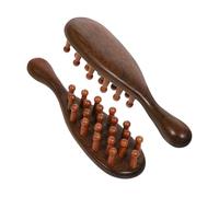 PENIKOKO 2 Piezas Peine Masaje de Madera de Sándalo con Diseño Ergonómico de Anillo para Masaje de Cabelludo de Fatiga para Hombres Mujeres