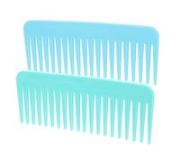 PENIKOKO 2 piezas Peines de Dientes Anchos para Pelo Mango Colores Azul y Menta Peines Antienredos Portátiles para Uso Casa y Salón Cuidado Suave del Cabelludo
