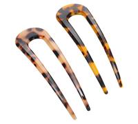 PENIKOKO 2 piezas U-shaped Acetate Hair Stick Practical Hair Decor For Women Mixed Tortoiseshell Colors Elegant Bun Accessories For Weddings And Daily Use