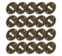 PENIKOKO 20 Piezas Placa Ovalada para Cerradura de Muebles Vintage Cubierta Decorativa de Latón para Cajones y Puertas de Armario Insertos Resistentes para Restauración y Decoración en