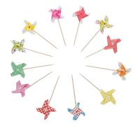 PENIKOKO 24 Palillos para Pasteles Forma de Molino de Viento Decoración para Cupcakes Set de 24 Piezas Accesorio para Fiestas Infantiles y Celebraciones Adorno No Comestible para