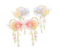 PENIKOKO 2pares Accesorios Cabello Hanfu De Flores Asiáticas Pinzas Borlas y Chinas Clásicas Horquillas Decorativas Para Fiesta De Niñas