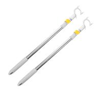 PENIKOKO 2piezas Barra Extensible con Gancho para Colgar Ropa De Acero Inoxidable Poste Telescópico con Cabezal De Horquilla Estable Soporte Multifuncional para Armario y Tendedero De Unida