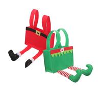 PENIKOKO 2piezas Bolsa de Dulces para Elfo Bolsillo Pantalones de Elfo Obsequio Navideño para Fiestas de Navidad Reutilizables Asas