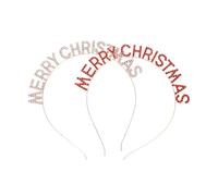 PENIKOKO 2piezas Diadema Letras y Gemas de Imitación Diseño Feliz Navidad Accesorios Navideños Cabello por Paquete para Fiestas de Año