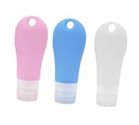 PENIKOKO 3 piezas Botellas de Viaje de Silicona Set de Colores Rosa Azul Reutilizables Portátiles para Líquidos Cosméticos y Lociones