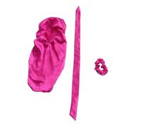 PENIKOKO 3 Piezas Gorro de Satén para Dormir con Banda Elástica Ancha de Protector de Cabello Rizado Trenzas y Extensiones Suave y Ligero para Cuidado