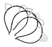 PENIKOKO 3piezas Diademas Orejas De Gato Accesorios De Decoración Para Cosplay Gemas De Imitación Para Halloween Diadema Orejas De Gato Para Mujer De Fiesta Para Adultos