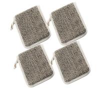 PENIKOKO 4 piezas Bolsa de Jabón de Lino Negro con Función Espumante Exfoliante y Protector para Ducha y Almacenamiento Práctico de Barras de Jabón