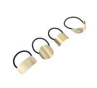 PENIKOKO 4 piezas Gomas para Pelo Metálicas Elásticas y Brillantes Sujetadores de Coleta Ajustables para Mujeres Accesorios Creativos para Cabello Forma de Cruz y Rectángulo para Trenzas y