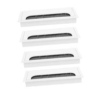 PENIKOKO 4 Piezas Pasacables con Cepillo para Escritorio Oficina Plástica de Agujero para Gestión y Prevención de Polvo Cables Organizador Fácil de Instalar Blanco