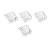 PENIKOKO 4 piezas Protector Enchufe Pared Tipo Caja Resistente al Agua con Autoadhesivo Desmontaje Rápido Transparente para Hogar Sockets