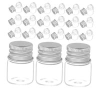 PENIKOKO 48 Piezas Mini Botellas de Vidrio Pequeñas con Tapa de Aluminio Frascos Transparentes Rellenable para Muestras Almacenamiento Líquido Envases Herméticos para Manualidades y Regalos