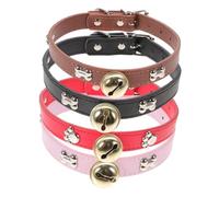 PENIKOKO 4piezas Collares De Campanas para Cabras Ovejas y Caballos Ajustables Rojo Negro Rosa y Marrón Accesorios con Campanas para Ganado y Animales De Granja