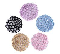 PENIKOKO 5 piezas Conjunto de Redes para Cabello Elásticas Hand Made Negro Amarillo Rosa Azul para Danza Gimnasia y