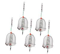 PENIKOKO 5 Piezas Jaula de Pesca Inoxidable Trampas para con Tapa de Cesta Ligera y Portátil para de Anguilas Cangrejos Langostas y Camarones Equipo para Pesca