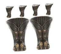 PENIKOKO 6 Piezas Esquinas Decorativas para Muebles Vintage Soportes Estables y Protectores Antideslizantes para Patas de Madera Diseño Antiguo Bronce para Decoración Interior