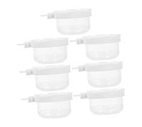 PENIKOKO 7 Piezas Comederos Desmontables Transparentes para Loros Tazones de Plástico para Alimento de Aves Diseño Específico para Periquitos Cockatiels y Aves Pequeñas Reutilizable