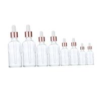 PENIKOKO 8 piezas Botellas para Aceites Esenciales con Cuentagotas de Unidades Botellas Portátiles para Perfume y Aromaterapia Tapón Rosado y Cuentagotas de Vidrio