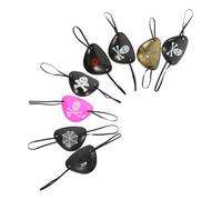 PENIKOKO 8 Piezas Parches de Ojo Pirata para Accesorio Cosplay Halloween Ligero y Transpirable Diseño Calavera y Ojo Único Disfraces y Fiestas Temática