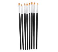PENIKOKO 8piezas Pinceles Para Arte De Uñas Con Mango Ergonómico Cabezales Irregulares Para Detalle y Pintura Kit Profesional Negro Para Decoración De Uñas Natural y Postizas