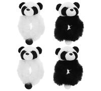 PENIKOKO Accesorios Cabello de Panda Coleteros Elásticos 4 Piezas Peludos Suaves y Cómodos para Mujeres y Niñas Uso Diario