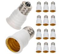 PENIKOKO Adaptador de Bombilla E12 a E14 Blanco 15 Piezas Convertidor de Base Ligera para Portalámparas Uso en Garajes Talleres y Sistemas de Monitoreo Extensor Seguro y Práctico