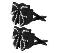 PENIKOKO Ambientador de Coche Clip de Ventilación en Forma de Lazo Negro Perlado Pack de 2 Unidades Pastillas Aromáticas Decoración Creativa para Interior de Vehículo Ajuste para