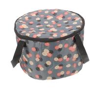 PENIKOKO Bañera Plegable para Pies con Diseño Floral Elegante Cubo de Baño Portátil de Nylon Resistente Cubeta con Tapa para Spa de Pies Capacidad Espaciosa para Viaje y Uso Doméstico