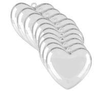 PENIKOKO Bolas Transparentes de Adorno en Forma de Corazón 5 Cm, 10 Unidades, Plástico Rellenable para Decoración de San Valentín y Cajas de Obsequio, Colgantes Decorativos para Fiestas