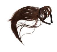 PENIKOKO Braided Straight Headband Wig Human Hair Topper With Bang Invisible Clip-in For Women Volume Boosting And Coverage