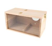 PENIKOKO Caja de Cría para Pájaros con Panel Acrílico Transparente Nido de Madera para Periquitos Agapornis y Ninfas Resistente y Espaciosa para Aviarios y Jaulas Fácil de Instalar