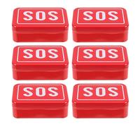 PENIKOKO Caja Organizadora de Pastillas Metálica Pequeña con Símbolo Sos para Emergencia Organizador de Medicina Portátil y Compacto para Viajes y Actividades al Aire
