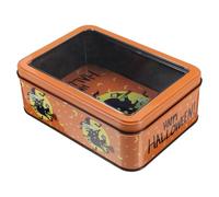 PENIKOKO Cajas de Obsequio Metálicas para Halloween con Tapa, Almacenamiento de Dulces y Galletas, Diseño de Bruja Naranja, Caja Pequeña para Fiesta y Regalos Festivos