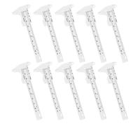 PENIKOKO Calibradores de Cejas Portátiles de Plástico Blanco, Regla de Medición Precisa para Cejas, Kit de 10 Piezas para Mapeo y Tatuajes, Herramienta Profesional para Salón y Uso
