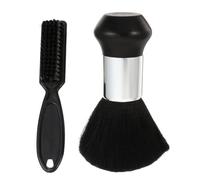 PENIKOKO Cepillo Cabello Casero de 2 Piezas, Plumero de Nylon Cuello Negro, Cómodo Irritación, Adecuado para Uso en Peluquería Casa