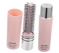 PENIKOKO Cepillo Redondo Para Cabello Rizado y Secado Secador, 2 Unidades, Tamaño Compacto, Portátil y Retráctil, Para Mujeres, Uso En Viaje y Cuidado Personal, Diseño Tapa Protectora Rosa