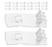 PENIKOKO Clavijas de Plástico Transparentes para Estantes de Gabinete 51x17,5x22 Mm, Soportes Curvos Bloqueo, Kit de 20 Piezas para Muebles de Cocina y Armarios