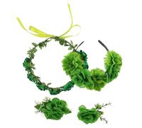 PENIKOKO Conjunto de 4 Diademas Verdes Día de San Patricio, Flores de Tela y Pinzas Cabello, Accesorios Festivos para Mujer y Niñas, Ideales para Fiestas y Celebraciones Irlandesas