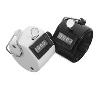 PENIKOKO Contador Manual Portátil de 4 Dígitos para Golf y Deportes, Clicker Mecánico Carcasa Metálica, 2 Unidades en Negro y Color Claro, Contador de Puntuación para Torneos y