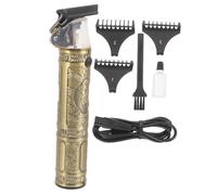 PENIKOKO Cortapelos Eléctrico Cabeza de Buda Dorado, Diseño Metálico 4 Peines, Batería de 1200mah y Carga USB para Peluquerías Profesionales