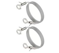 PENIKOKO Cuerda de Acero Inoxidable 304 para Colgar Cuadros Ajustable 2 M con Doble Gancho Resistente y Plateada Cuerda para Lámparas Espejos y Obras de Arte Kit 2 Piezas para