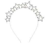 PENIKOKO Diadema de Gemas de Imitación Estrella 1 Unidad, Tamaño Único, Accesorio Elegante para Mujer, Tocado para Bodas y Fiestas, Banda Cabello Plateada