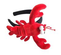 PENIKOKO Diadema de Peluche con Diseño de Langosta Roja Banda Ancha Suave para Niñas y Accesorio Divertido para Halloween y Fiestas Infantiles