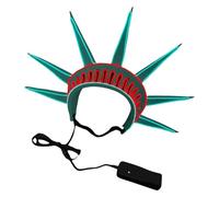 PENIKOKO Diadema Luminosa Estatua Libertad para Mujer Accesorio Patriótico para Disfraz Tocado Ligero y Ajustable sin Batería Adecuado para Fiestas Halloween y Celebraciones Nacionales