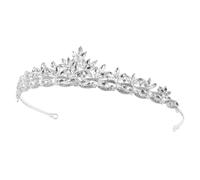 PENIKOKO Diadema Tiara de Novia con Cristales Brillantes Nupcial de Plata con Diseño de Accesorio para Cabello de Boda y Fiesta para Novias y Damas de Honor